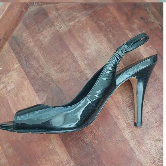 Cole Haan Nike Air Patent Leather Peep Toe Slingbacks | Size 9.5 - Picture 3 of 8